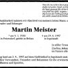 Meister Martin 1930-1997 Todesanzeige